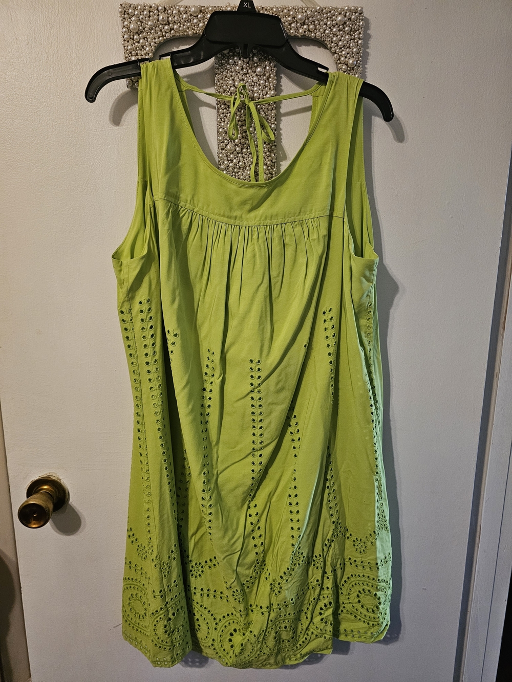 Crown & Ivy Lime Green Eyelet Lined Dress. NWOT. Never Worn.
